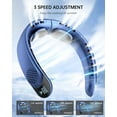 thumbnail image 2 of Neck Fan, Personal Fan with LED Display, Portable Neck Fan, Hands Free Bladeless Fan, 4000mAh-Battery, 3-Speed Adjustment & Whisper-Quiet Operation, Perfect for Home,Camping,Travel ,Blue, 2 of 7