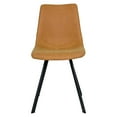 thumbnail image 4 of LeisureMod Markley Leather Dining Chair With Metal Legs Set of 2 Light Brown, 4 of 7