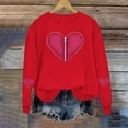thumbnail image 6 of dazeni Valentine's Sweatshirt for Women Cute Love Heart Blouse Casual Long Sleeve Valentine Tshirt Fashion Clothes Tops Red Large, 6 of 6