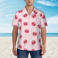 thumbnail image 4 of Daiia Cute Pig Nose Hawaiian Shirt for Men Gentle Cotton Regular Short Sleeve Casual-Medium, 4 of 9