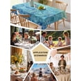 thumbnail image 5 of Turquoise Blue Teal Table Cloth, Chic Stained Glass Texture Aesthetic Waterproof Tablecloth for Rectangle Tables, Reusable Washable Fabric Table Cover for Restaurant Kitchen Dining Tables 52"x70", 5 of 6