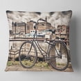 thumbnail image 2 of Designart Bike Over Bridge in Amsterdam - Cityscape Photo Throw Pillow - 18x18, 2 of 5