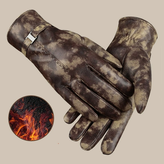 Ladies' 2024 Autumn And Winter Solid Color Versatile Windproof And Thick Cold Leather Gloves Mittens for Women Cold Weather Insulated Mittens for Women Cold Weather Heated Winter Gloves Mittens Men