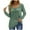 Green, variant on HAiming Women's V Neck Tops 2025 Trendy Solid Long Sleeve Pleated Tunic Shirts Fall Casual Loose Pullover Blouse
