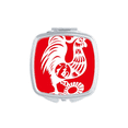 thumbnail image 1 of Année de Coq Animal Chine Carré Miroir Portable Poche Compact Maquillage Double Face en Verre, 1 of 3