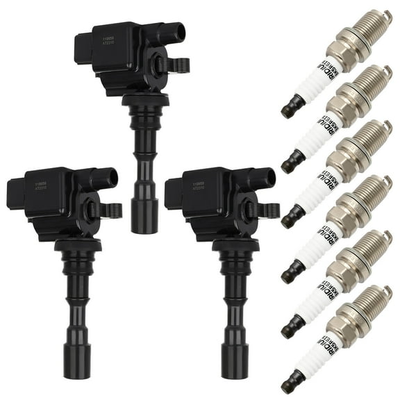 ECCPP UF439 3 ignition coils wilth 6 iridium Spark Plugs ,for Kia Amanti 3.5L 2004-2006,for Hyundai XG350 3.5L 2003-2005,for Hyundai Santa Fe 3.5L 2003-2006 ‎C1435, UF-439, 5C1428
