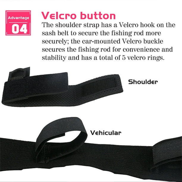 DEUKIO Fishing Rod Carry Strap Sling Band Adjustable Shoulder Belt