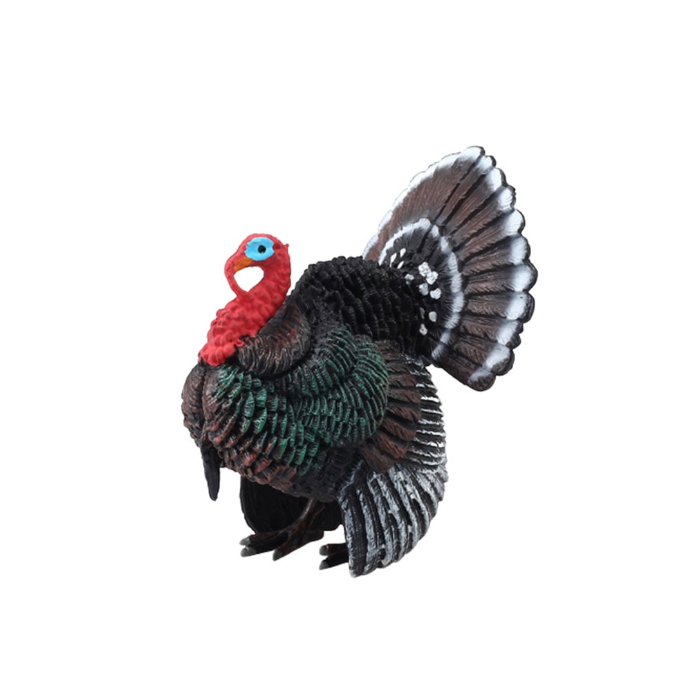 1PC Plastic Turkey Model Lifelike Animal Ornament Decorative Craft Room