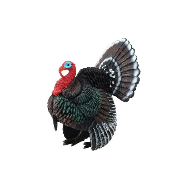 1PC Plastic Turkey Model Lifelike Animal Ornament Decorative Craft Room Adornment for Home Hotel