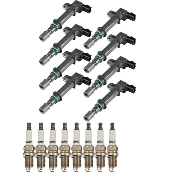 Set of 8 ISA Ignition Coils and 8 Autolite Spark Plugs replace for 2002-2004 Dodge Ram 1500 4.7L 287Cu. In. V8 FLEX SOHC Naturally Aspirated Compatible with UF270