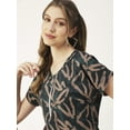 thumbnail image 4 of Moomaya Printed Womens Front Zip-Up Designer Top, Round Neck Casual Smart Top, 4 of 8