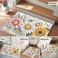 thumbnail image 5 of Entryway Rug 2'x3', Colorful Daisy Floral Small Rug for Kitchen Bathroom Door Mat Indoor Entrance, Spring Flowers Botanical Leaves Rustic Non-Slip Area Rugs Floor Mats Carpet Front Door Rugs, 5 of 8