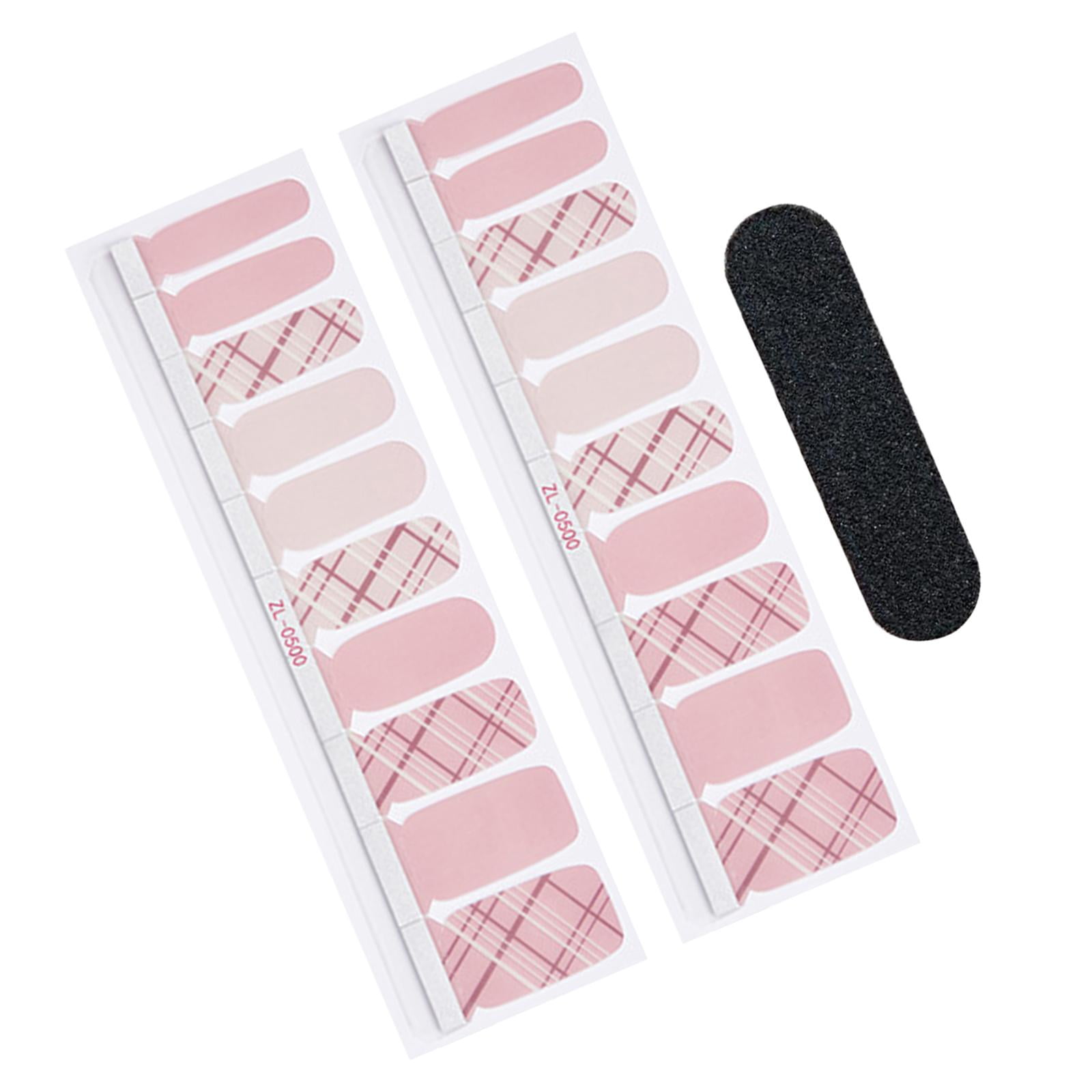 Serenable 5xSemi Cured Gel Nail Strips for Women Easy to Apply and Remove with Nail File