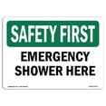 thumbnail image 1 of SignMission OS-SF-A-1218-L-10777 12 x 18 Po. OSHA Safety First Sign - Douche d'Urgence Ici, 1 of 1