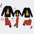 thumbnail image 3 of Halloween Matching Family Pajamas Set Pumpkin Print Sleepwear Long Sleeve Pullover T-shirt and Striped Pants Homewear Outfits, 3 of 11