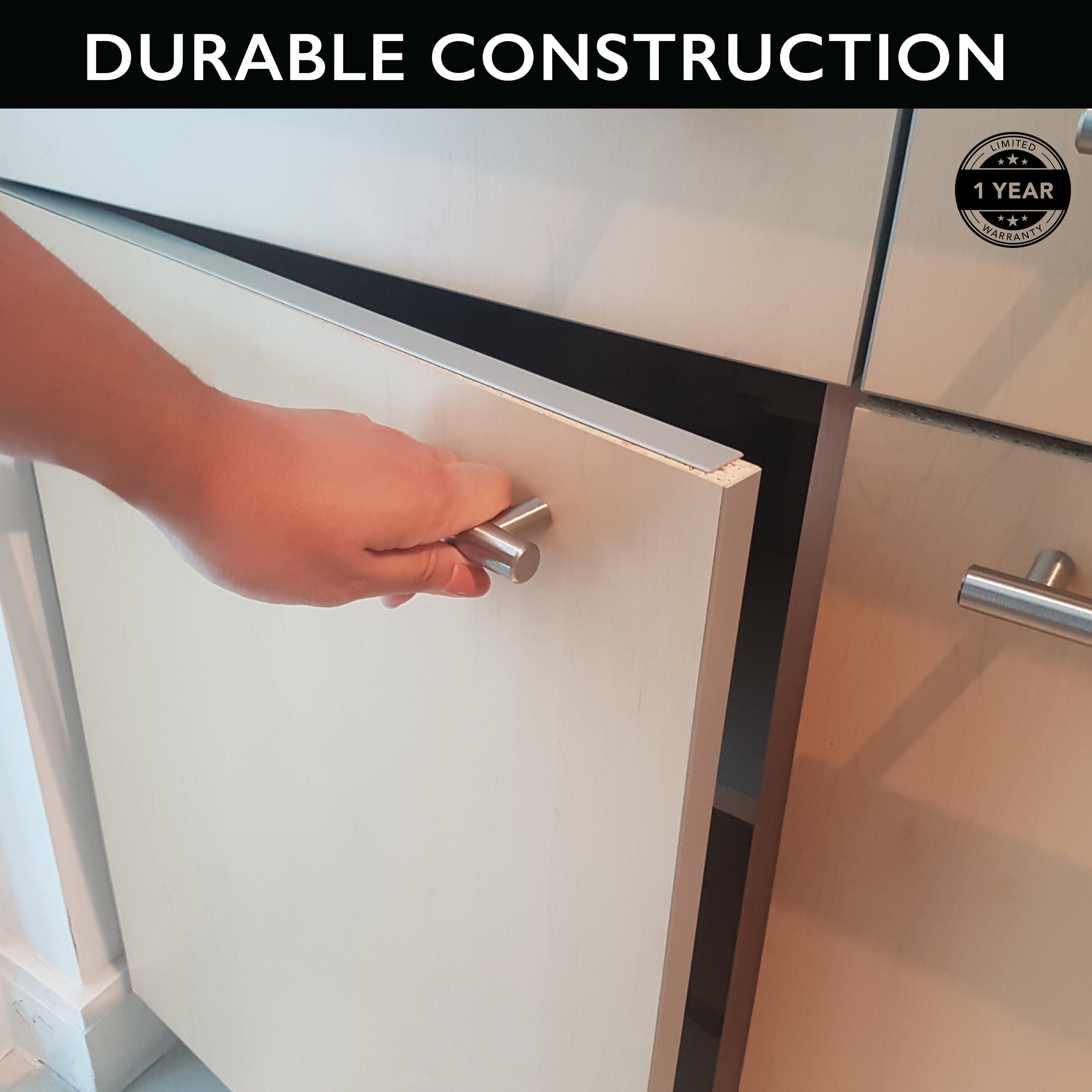 Design House 10-Pack Modern 10" Solid Center-to-Center Cabinet Pulls, Stainless Steel