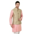thumbnail image 4 of eloria Men's Nehru Jacket Waistcoat Indian Waistcoat Blazer Jacquard Jacket, 4 of 7