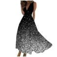 thumbnail image 2 of Women's Summer Maxi Dress Casual Floral V Neck Short Sleeve Swing Long Dresses, 2 of 6