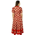 thumbnail image 3 of Bimba Womens Long Anarkali Kurta Kurti Half Sleeves Classic Red Dress Fashion, 3 of 8