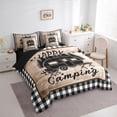 thumbnail image 2 of Catabedysis Plaid Camping 7-Piece Twin Bedding,Camper Silhouette Print Bedding Comforter Set For Boys,Multicolor,Black Reversible, 2 of 7