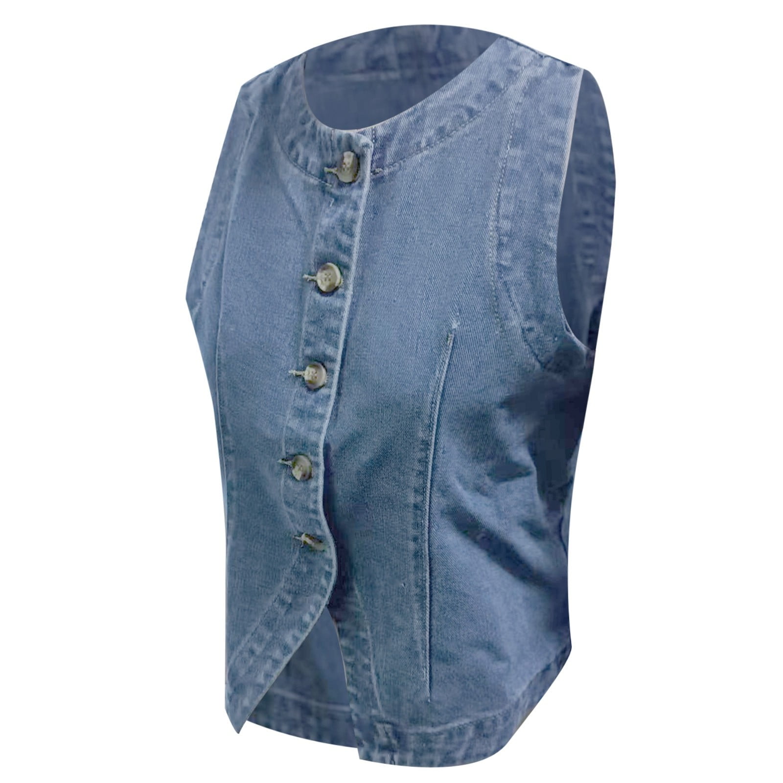 Women's Short Denim Vest Sleeveless Jackets People Vest Long Vests Vest Vest with Pockets Zip Vest Puffed Vest Vest Women Running Womens Quilted Vests Horseback Riding Jacket Womens Sleeveless Jackets
