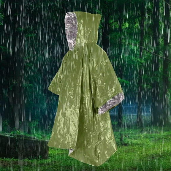 JingChun Emergency Rain Poncho1 Pack, Retains 90% Body Heat, Reusable Weather Resistant Raincoat for Men, Women, Adults, Camping, Hiking, Emergency Supplies & Survival Kits