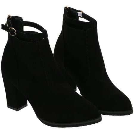 Dytern Fall 1 Pair Elegant Booties Fashion Women High Heels Short Boots Casual Winter Autumn Shoes for Female Ladies - Black (36 Size)