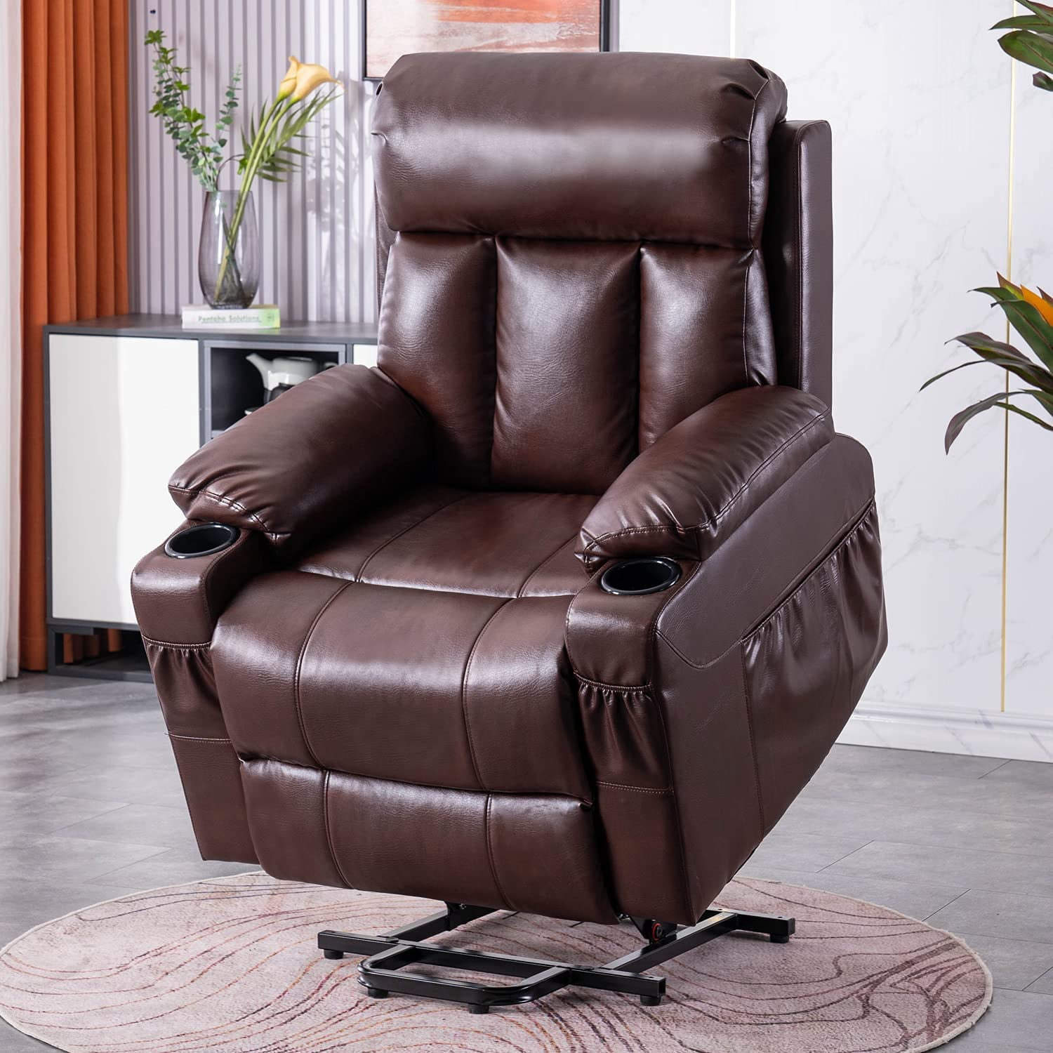 Erommy Power Lift Recliner Chair Electric Oversized Recliner Sofa for Elderly Heated Massage