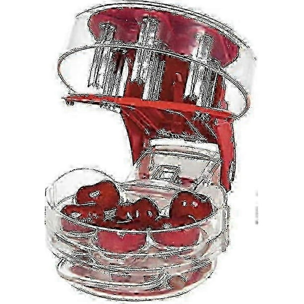 Cherry Stoner Remover,Cherry Seed Remover Multi Cherry Pitter Cherry Stone Seed Removal Core Easy Squeeze with Grip 6 Cherries Pitter Red