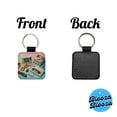 thumbnail image 4 of Retro Technology Collage Computer Faux Leather Square Keychain, 4 of 7