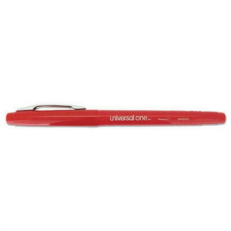 2PK Universal Porous Point Pen, Stick, Medium 0.7 mm, Red Ink, Red Barrel, Dozen (50503)