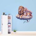thumbnail image 2 of Cute Cartoon lion & Lioness Sitting Animal Wall Art Sticker Designs Vinyl Stickers For Home House Walls Rooms Windows Bedroom Decoration Size (12x12 inch), 2 of 3