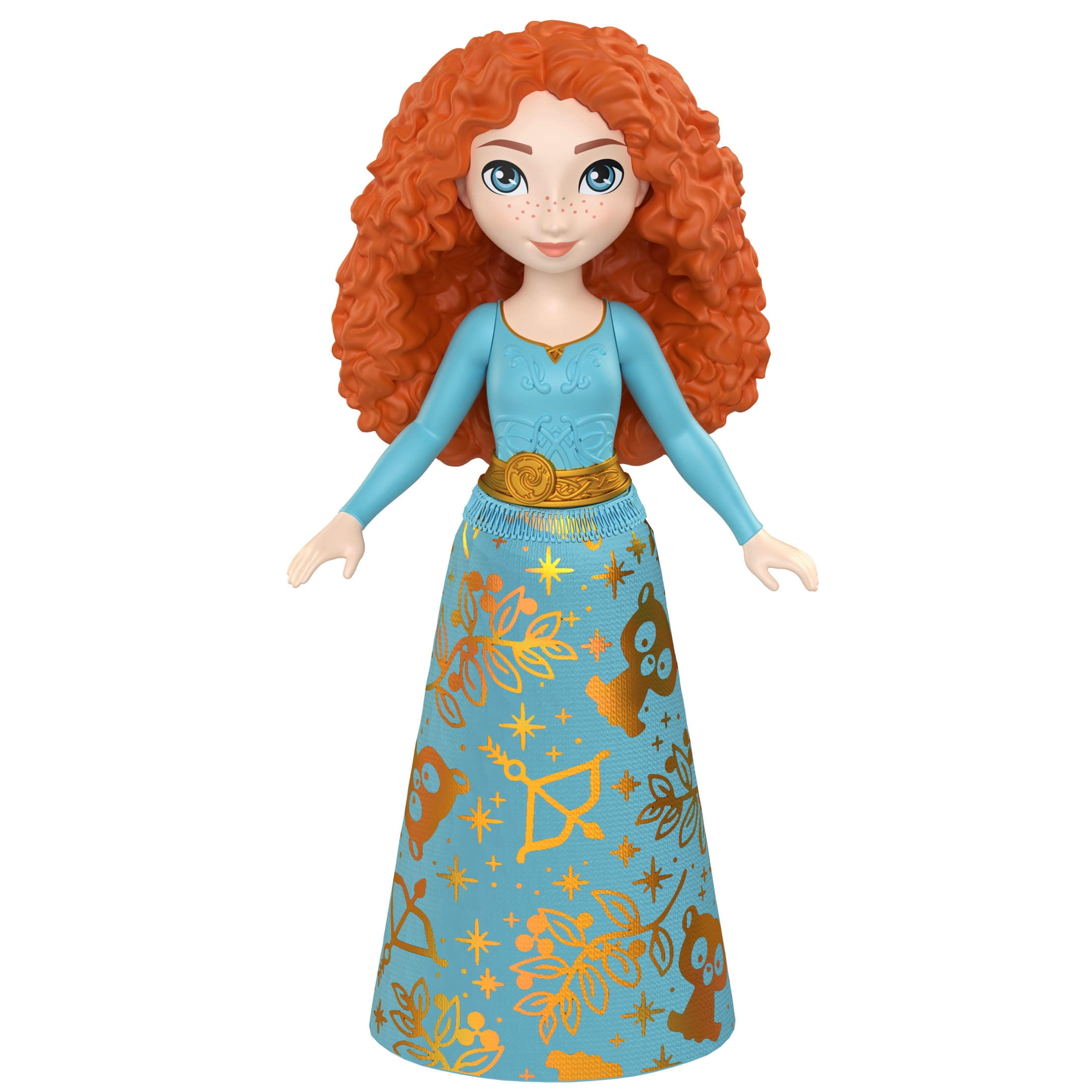 Disney Princess Merida Posable Small Doll in Shiny Outfit with Removable Skirt, Inspired by Movie