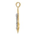 thumbnail image 2 of Finest Gold 14K Two-Tone Diamond-Cut Mariners Cross Pendant, 2 of 4