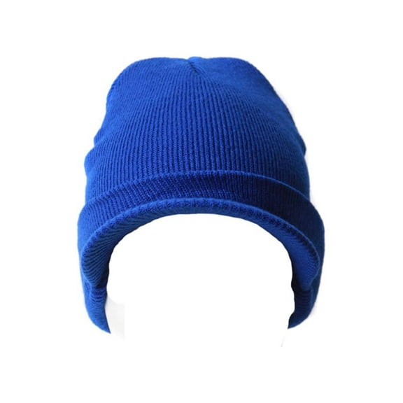 New Royal Blue Cuff Beanie Visor  Cap, Royal Blue