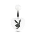 thumbnail image 1 of Belly Ring with Playboy Bunny Printed Acrylic Heart 14g, 1 of 6