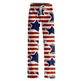 thumbnail image 4 of Yongcuo Independence Day Women's American Flag High Waist Wide Leg Lounge Pants Patriotic Stars and Stripes Comfy Casual Trousers Royal Blue XL, 4 of 4