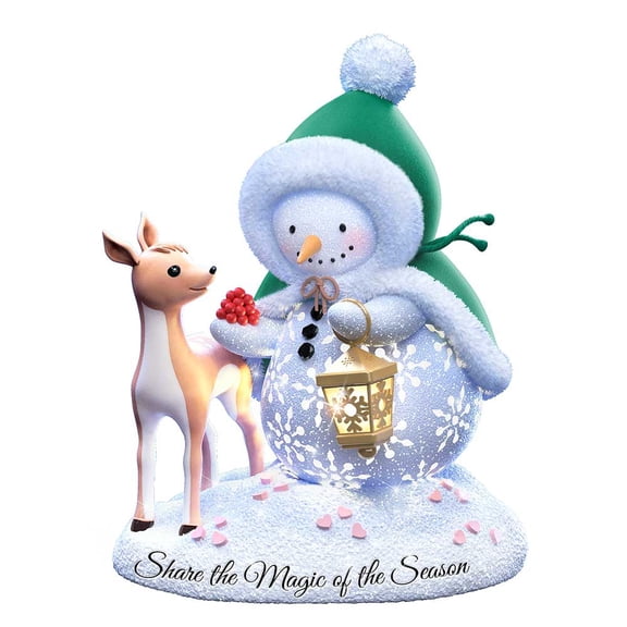 The Bradford Exchange Share The Magic Sparkle Delights Illuminated Snowman Sculptures Christmas Decoration 7 to 8-inches