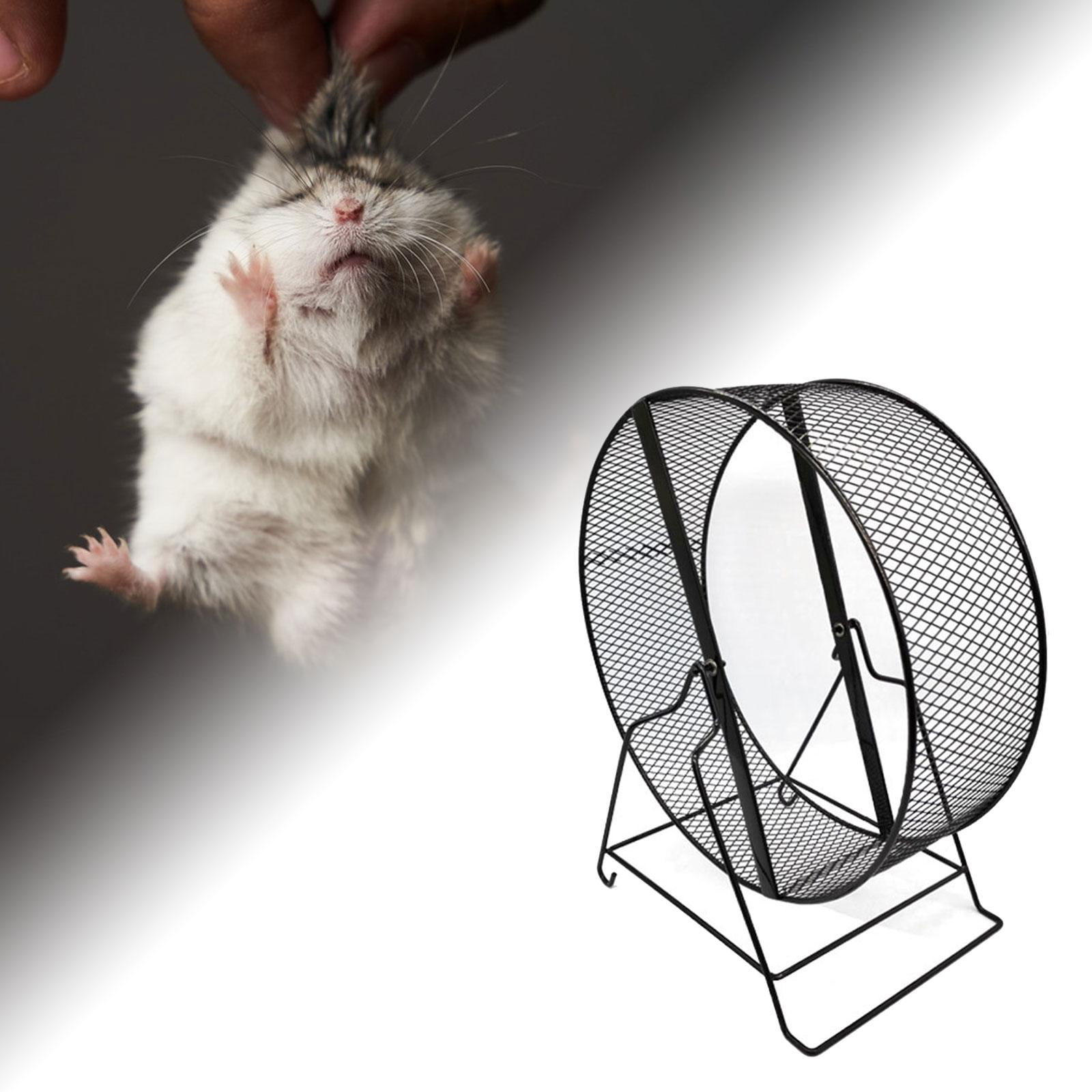Iron Hamster Running Exercise Wheel with Bracket Guinea Pig Jogging Wheel for Hedgehogs, Rats, Squirrel Silent 32x19x36.5cm