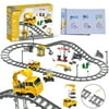 Fun Little Toys City Building Blocks with Construction Trucks, Train Tracks, Party Favors for Kids, Educational STEM Toys Birthday Gifts for Boys & Girls