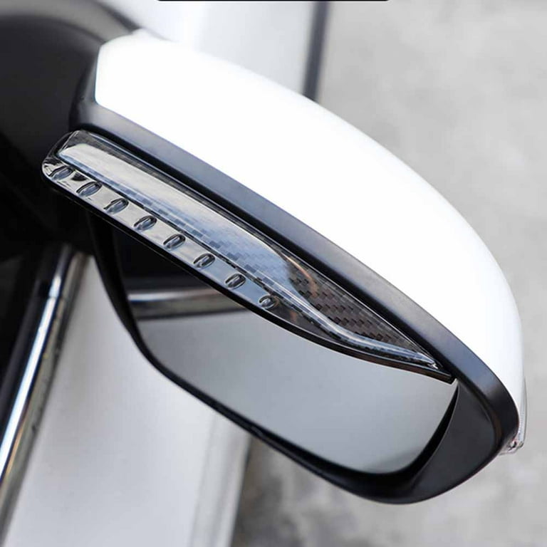 2x Car Rearview Mirror Rain Eyebrow Visor Black Carbon Fiber Cover  Accessories