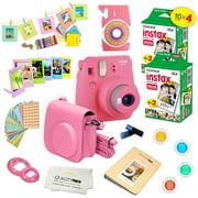 Fujifilm Instax Mini 9 Camera Pink   15 PC Accessory Kit for Fujifilm instax mini 9 Instant Camera Includes: 40 Fuji Instax Films   Case   Album   Colored lenses   Assorted color/Style frames   MORE
