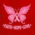 thumbnail image 5 of Wild Bobby, Butterfly Pink Ribbon Faith Hope Love, Breast Cancer Awareness, Women Standard V-Neck Tee, Red, X-Large, 5 of 5