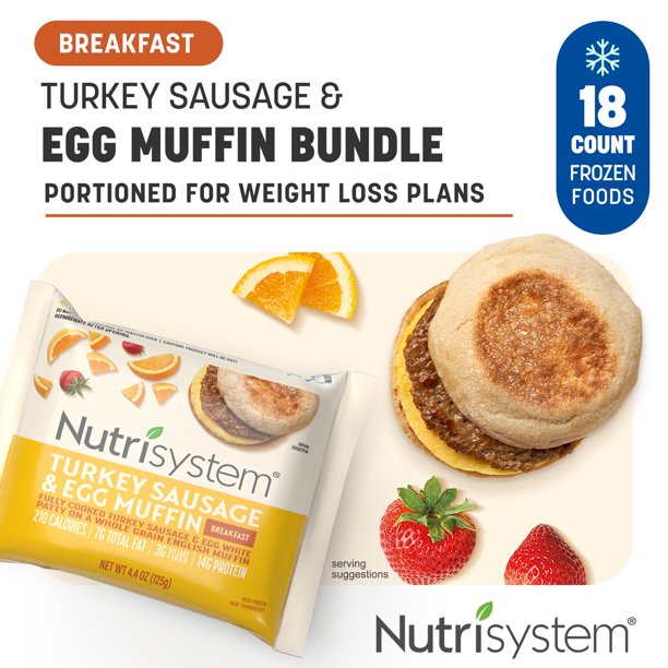 Nutrisystem® Turkey Sausage and Egg Muffins, 18ct. Frozen Breakfast