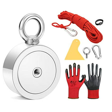 Magnet Fishing Kit Neodymium Magnets Strong 1000lb with Rope Super Powerful Fishing Magnet with Locking Carabiner for Salvage/Treasure Hunting in Rivers Oceans/Lakes$$Tools & Hardware Other