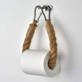 thumbnail image 3 of Curtain Tie Back, Rustic Decor With Solid Mounting, Extra Thick Jute Rope For Industrial Style Bathroom Decoration, 3 of 7