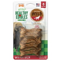 Nylabone Natural Healthy Edibles Wild Bison Chew Treats, Small - 8 Pack