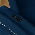 thumbnail image 5 of Modern Convertible Sofa Bed with Pull Out Bed,Convertible Sleeper Sofa Bed with Adjsutable Back and Two Arm Pocket,Type C and USB Charging,Copper Nail Design Loveseat for Living Room Office,Blue, 5 of 8