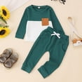 thumbnail image 2 of Jamsmile Toddler Boys Outfit Sets Long Sleeve Color Crewneck Pullovers Hoodies And Pants Outfits 2 Piece Child Boys Clothes, 2 of 7