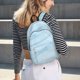 thumbnail image 5 of Disketp Light Blue Marble print Canvas Backpack Lightweight Travel Daypack Student Rucksack Laptop Backpack-Small, 5 of 5